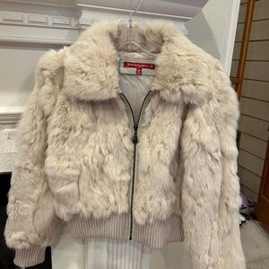 SO FINE!!! Jennifer J Genuine Rabbit Fur Jacket Size L
